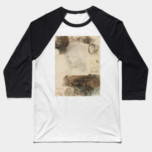 Sheet of Studies and Sketches by Edgar Degas Baseball T-Shirt